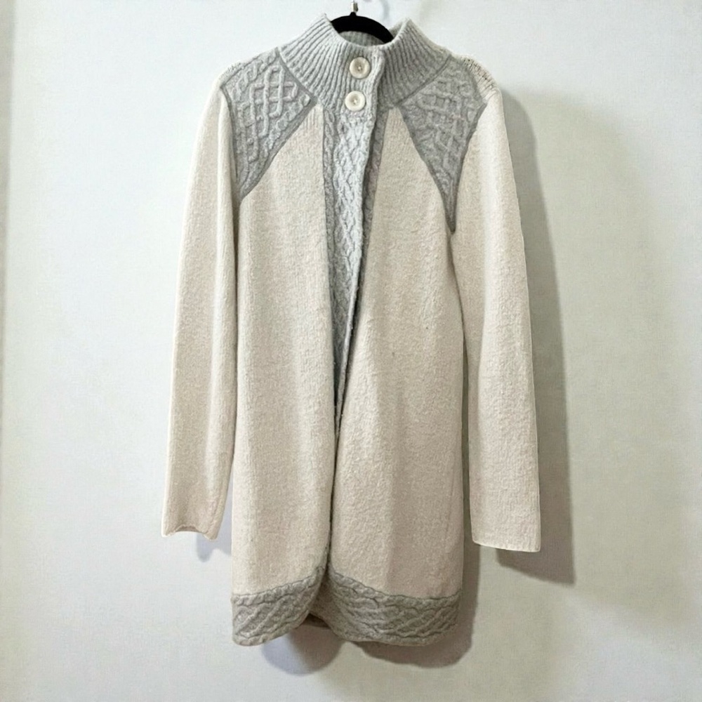 Prana Angelica Longline Duster Cardigan – Ivory Gray – Women’s Large